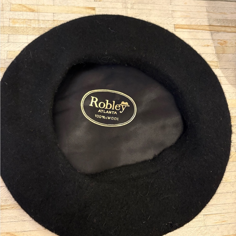 Robley Black Wool Beret Hat